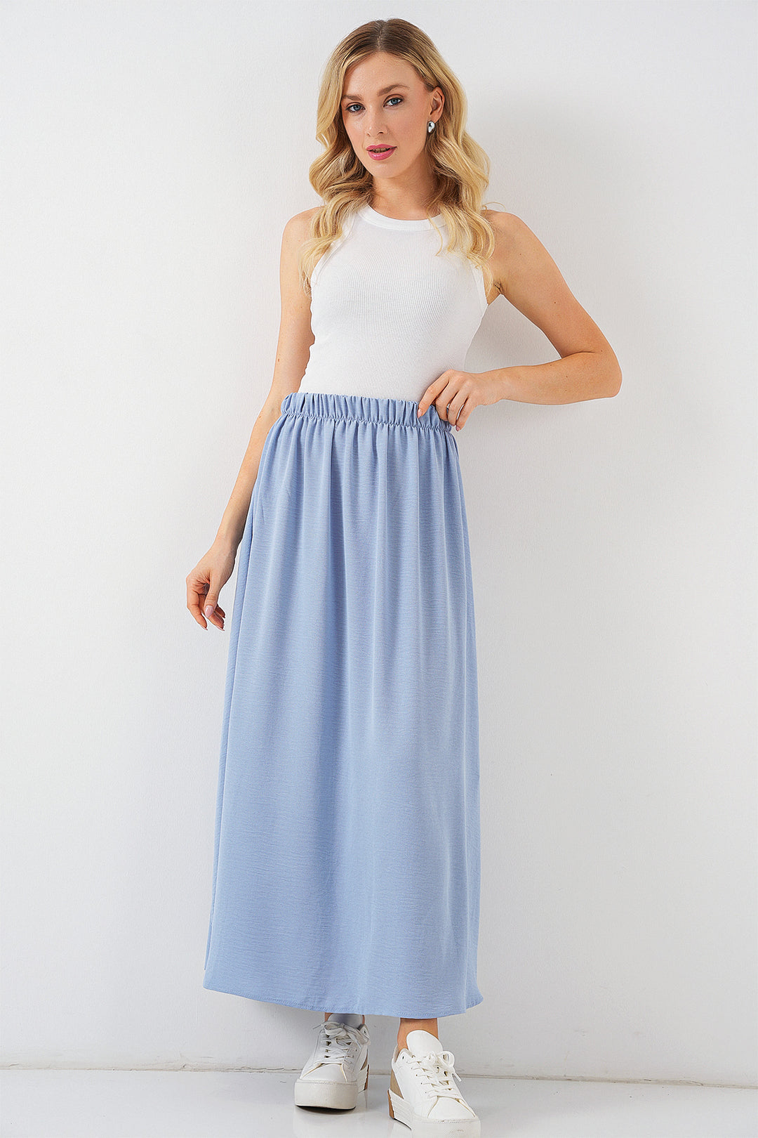 Bigdart Jupe longue en ayrobin pour femmes 8050 - Bleu