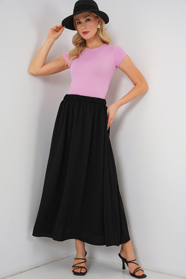 Bigdart Jupe longue en ayrobin pour femmes 8050 - Noir