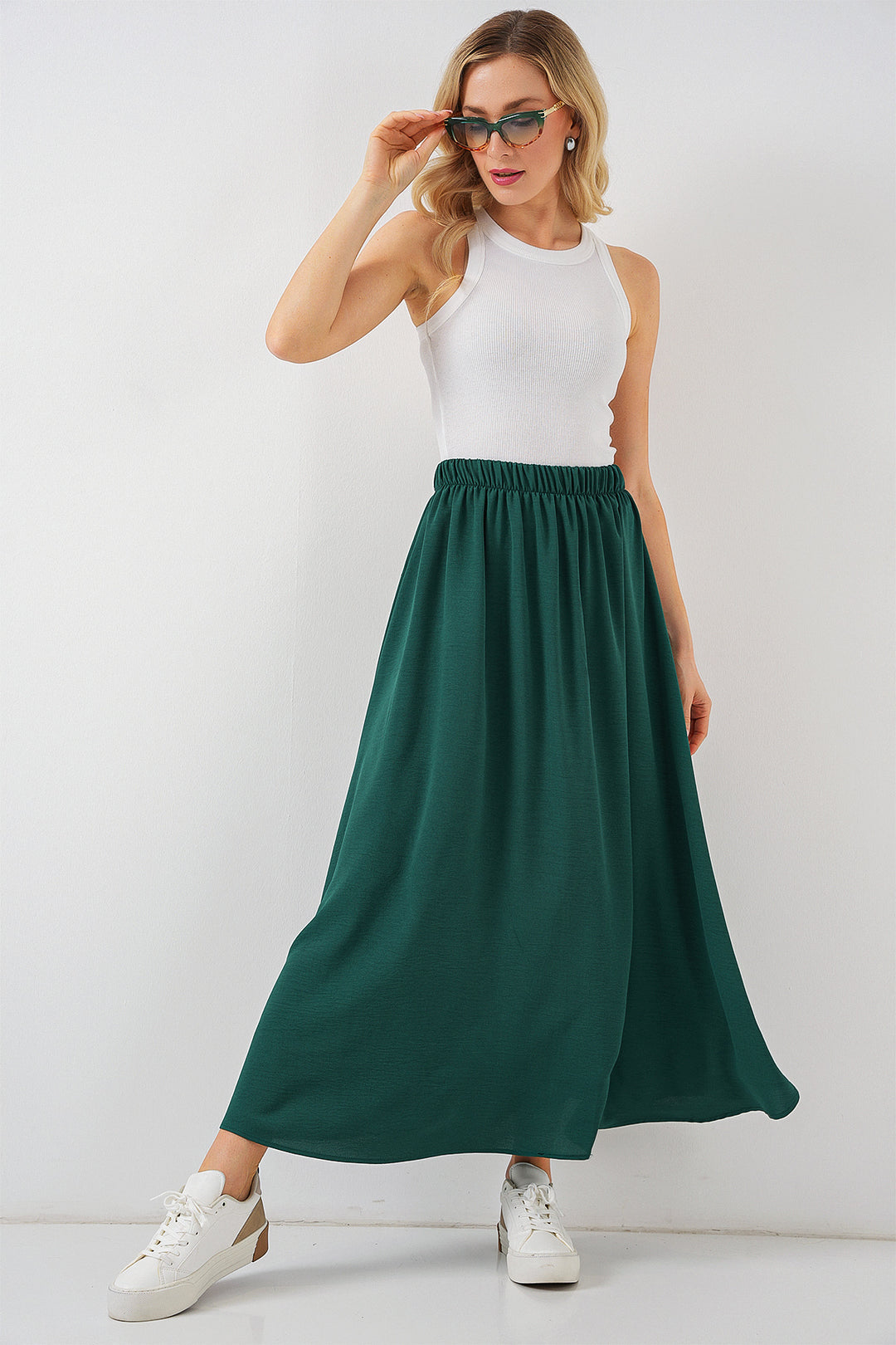 Bigdart Jupe longue en ayrobin femme 8050 - Vert émeraude