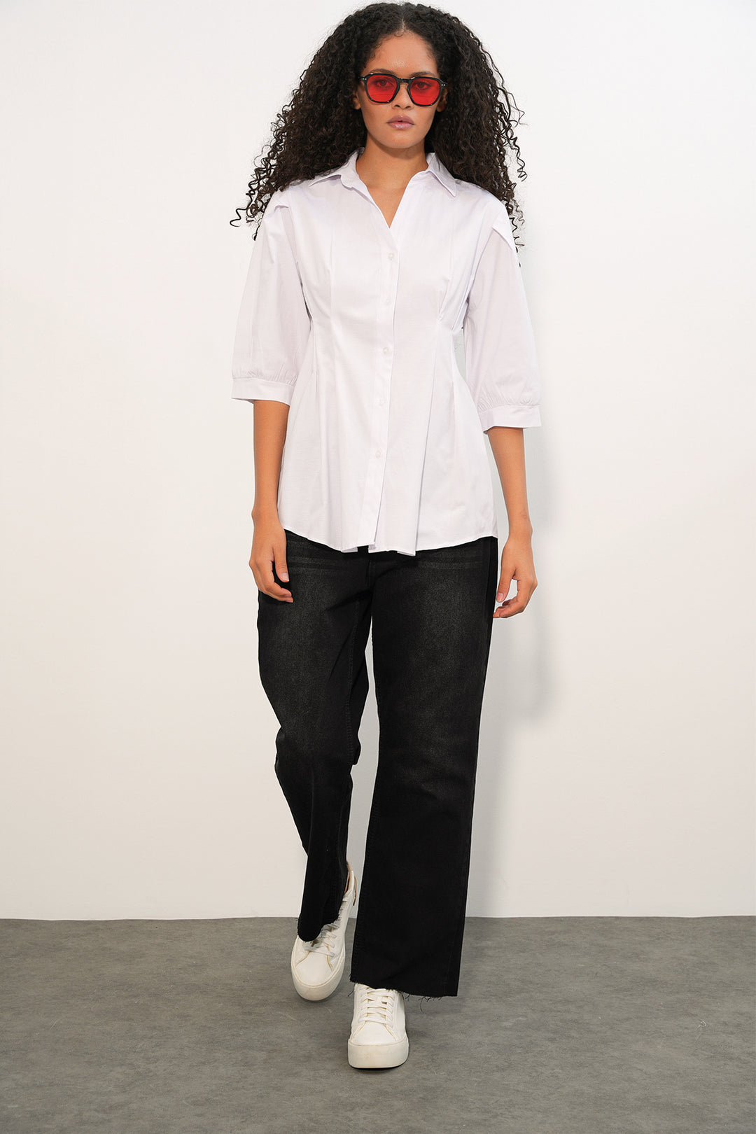 Bigdart Chemise longue ajustée à la taille 20383 - Blanc