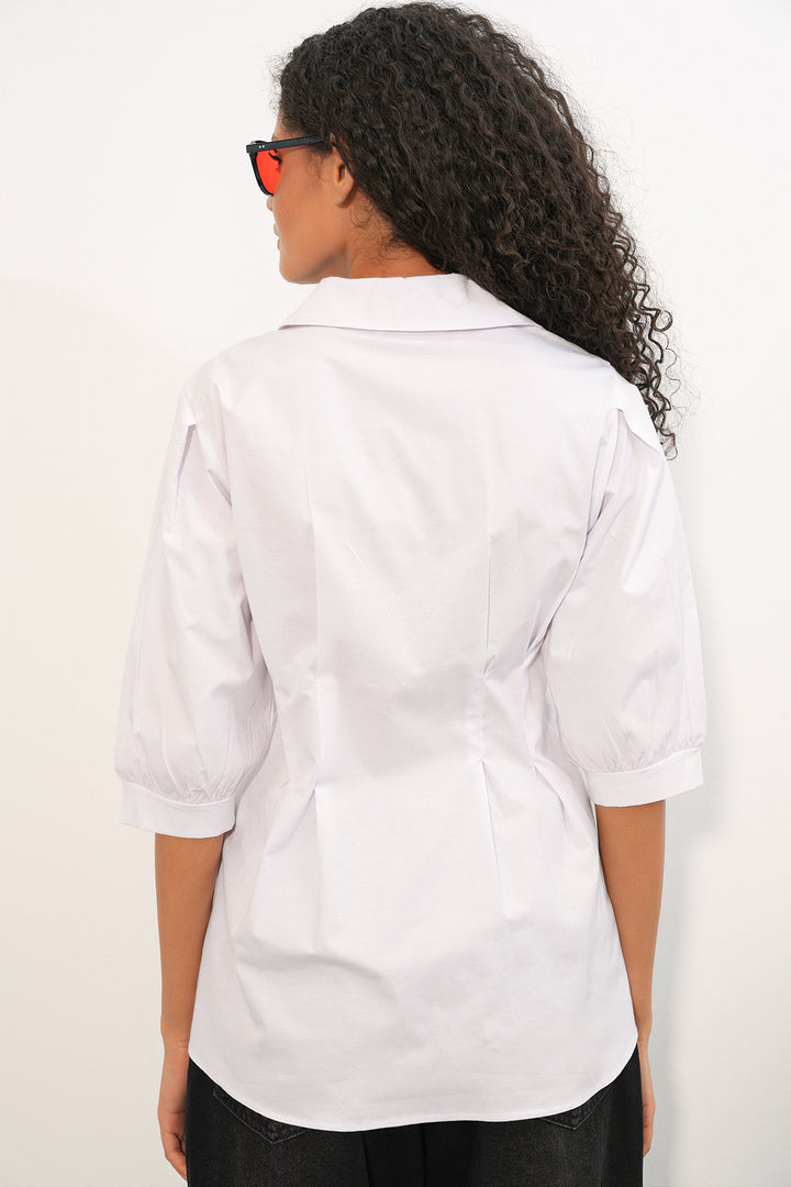 Bigdart Chemise longue ajustée à la taille 20383 - Blanc