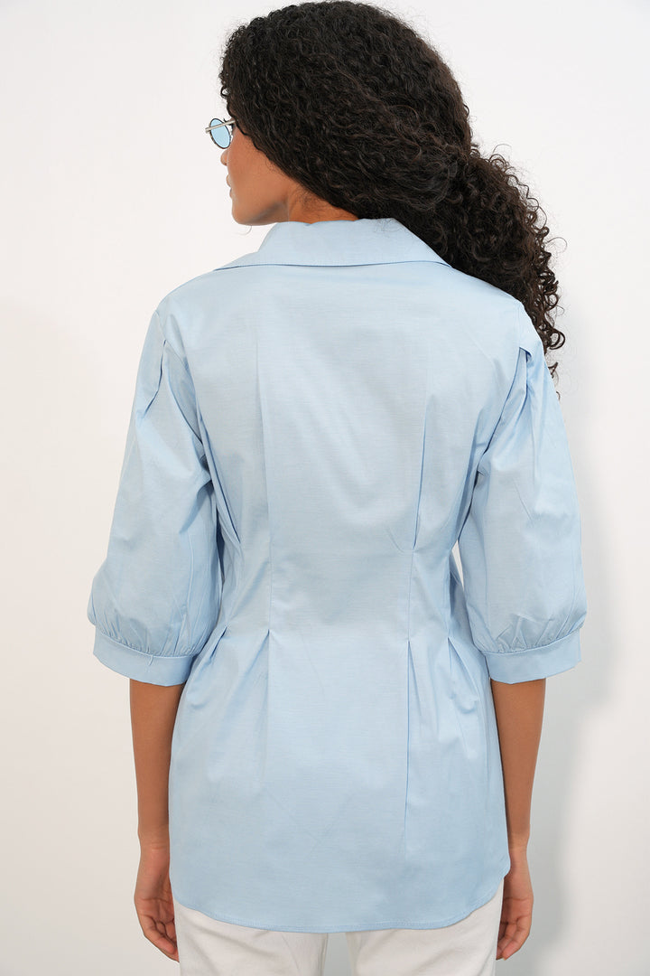 Bigdart Chemise longue ajustée à la taille 20383 - Bleu