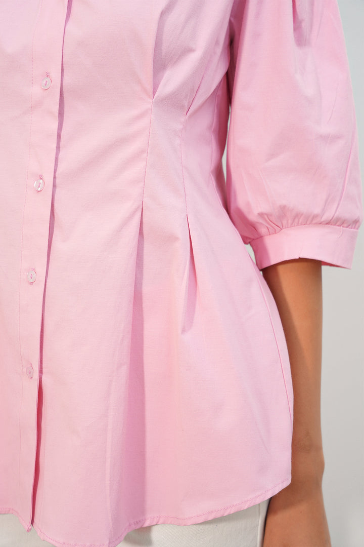 Bigdart Chemise longue ajustée à la taille 20383 - Rose