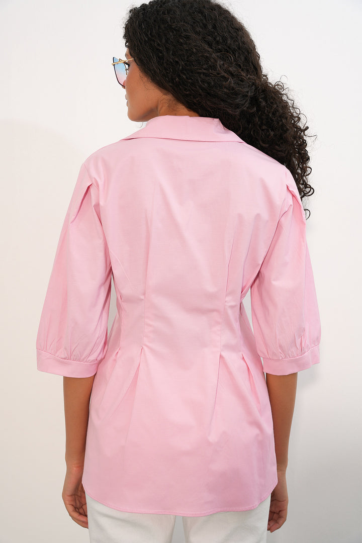 Bigdart Chemise longue ajustée à la taille 20383 - Rose