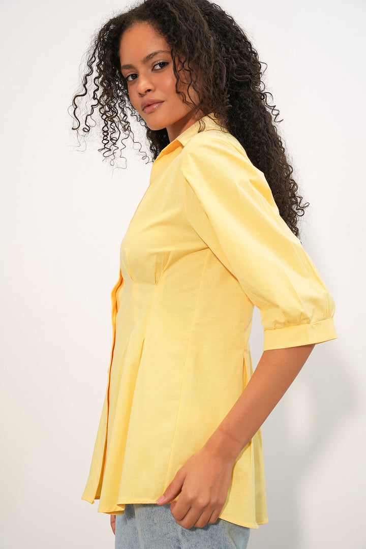 Bigdart Chemise longue ajustée à la taille 20383 - Jaune