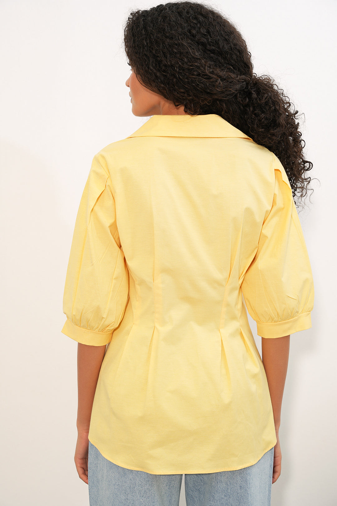 Bigdart Chemise longue ajustée à la taille 20383 - Jaune