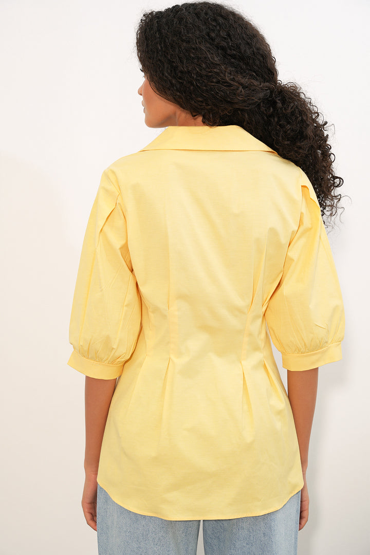 Bigdart Chemise longue ajustée à la taille 20383 - Jaune