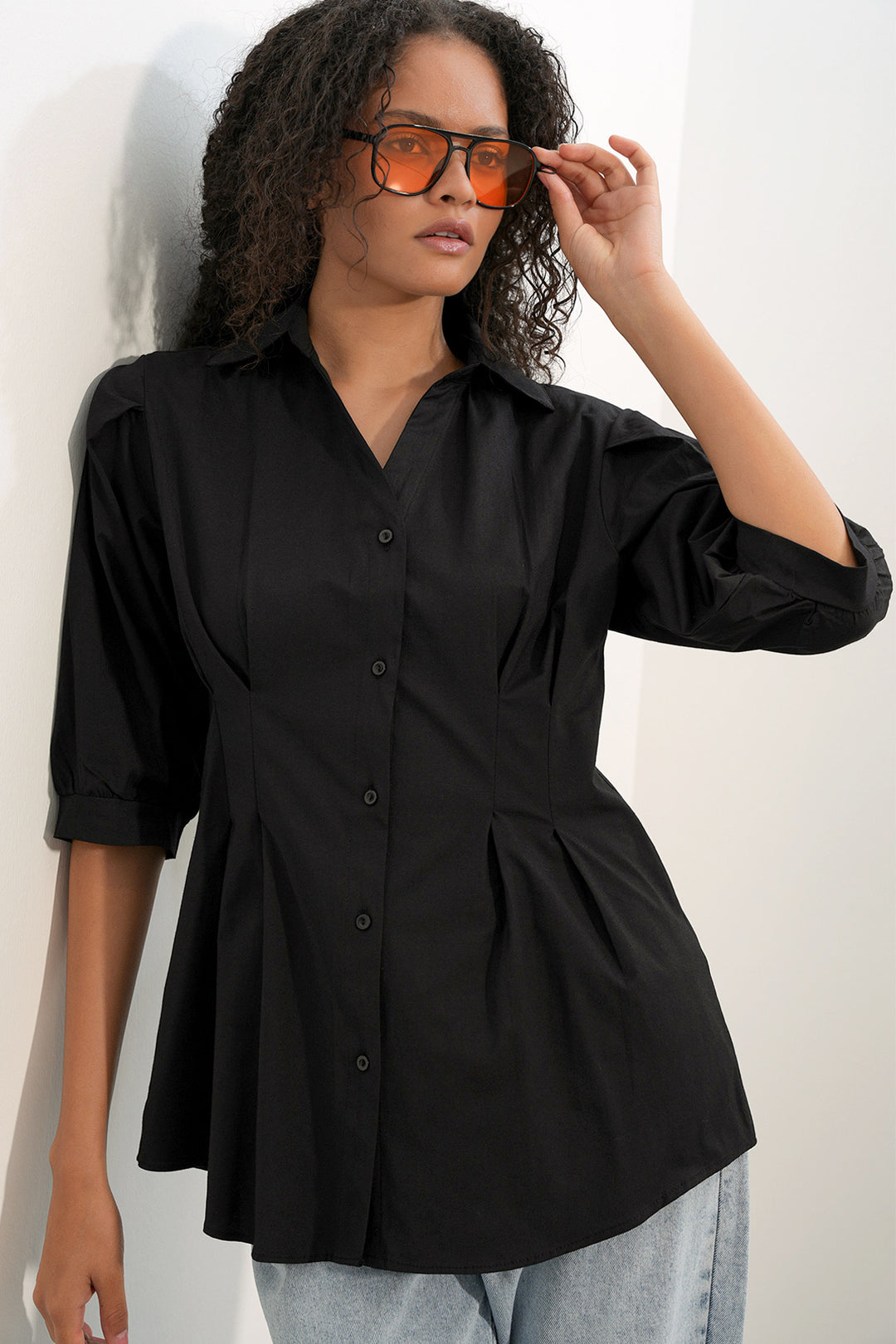 Bigdart Chemise longue ajustée à la taille 20383 - Noir