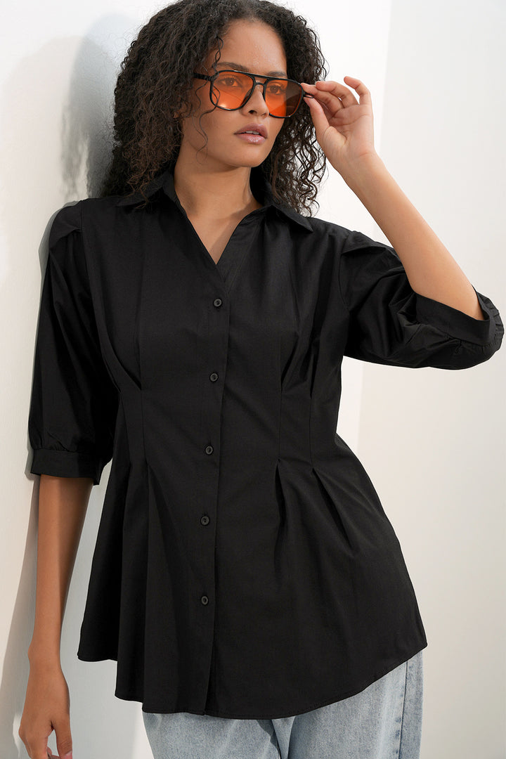 Bigdart Chemise longue ajustée à la taille 20383 - Noir