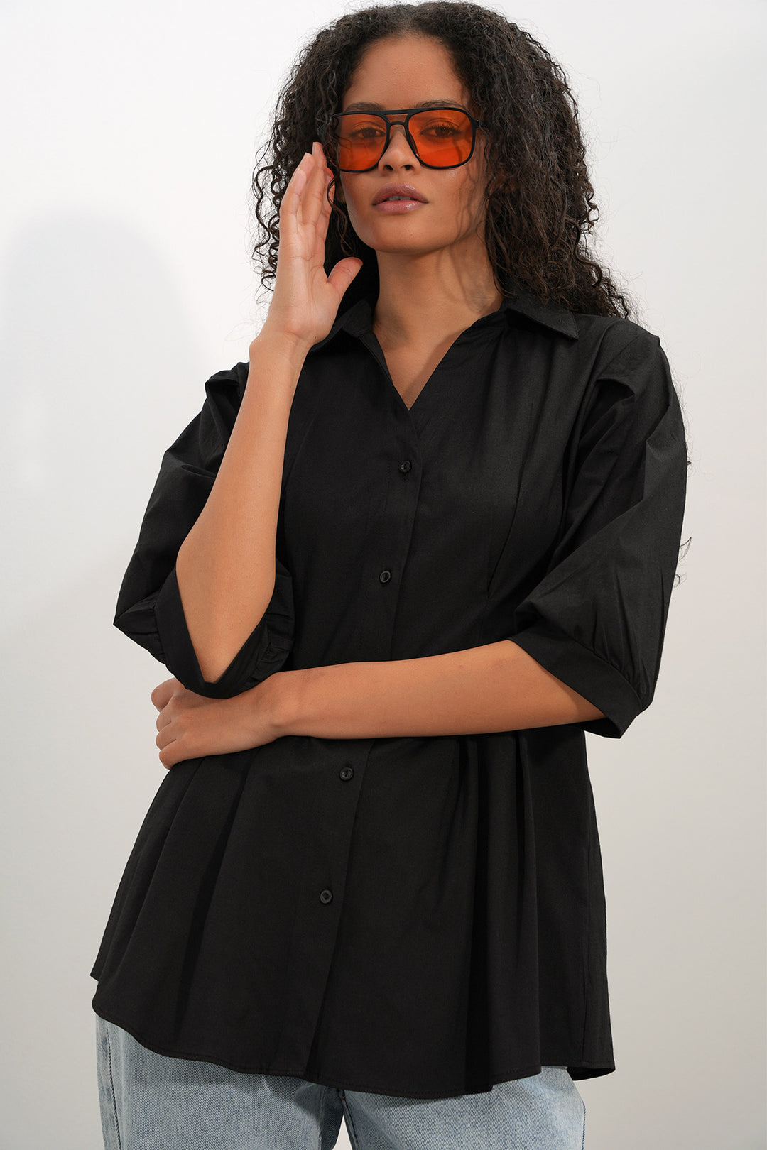 Bigdart Chemise longue ajustée à la taille 20383 - Noir