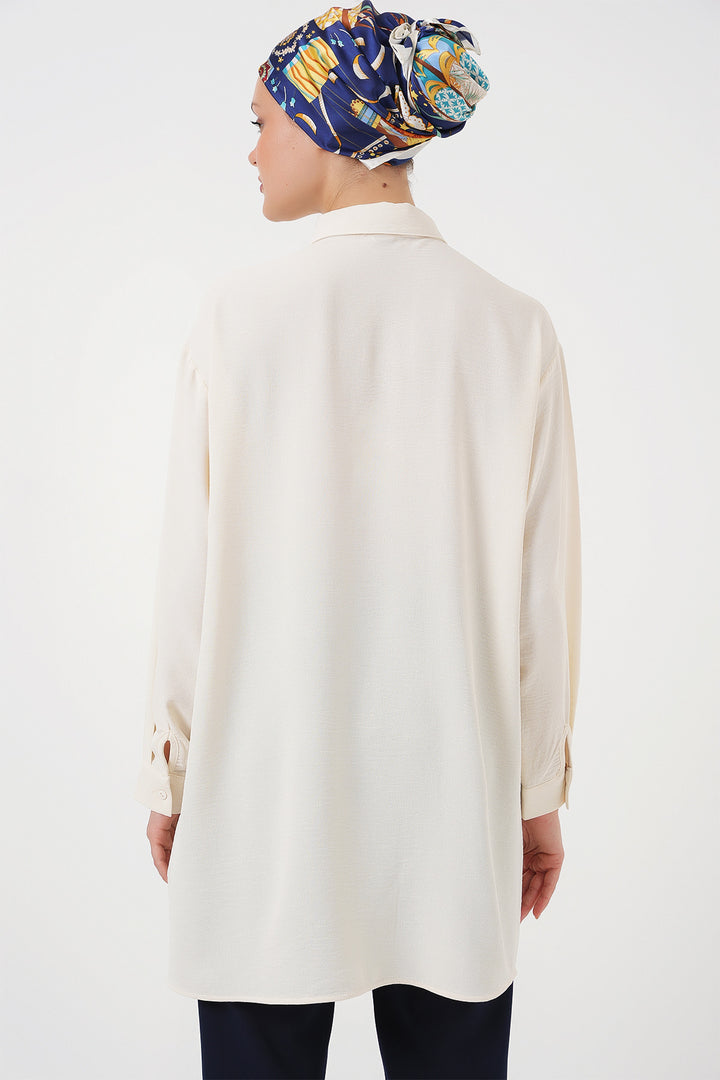 Bigdart Tunique chemise longue pour femme 5945 - Écru