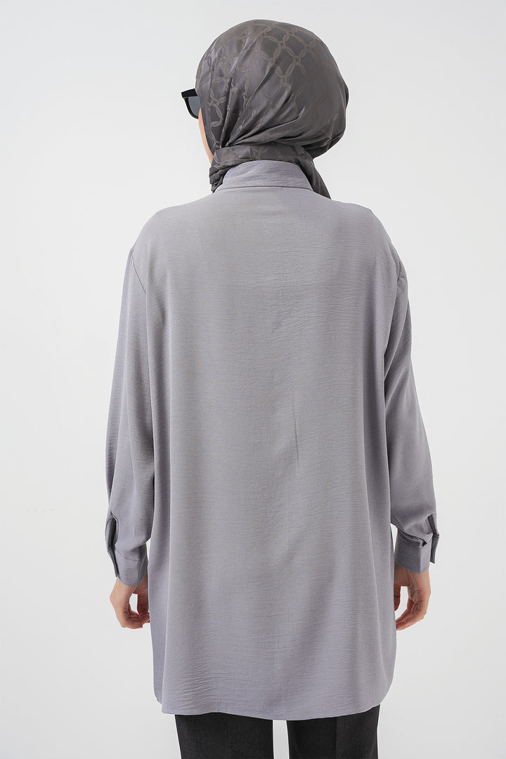 Bigdart Chemise tunique longue femme 5945 - Gris