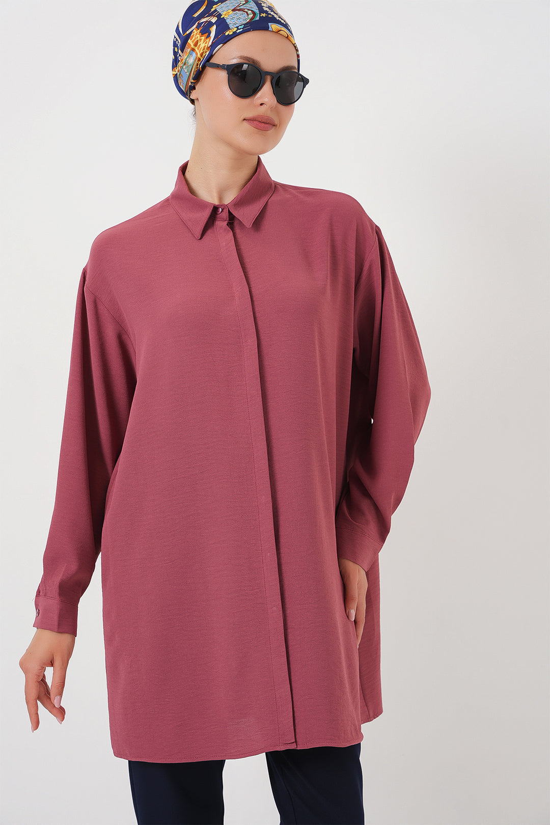 Bigdart Chemise Tunique Longue Femme 5945 - gül kurusu