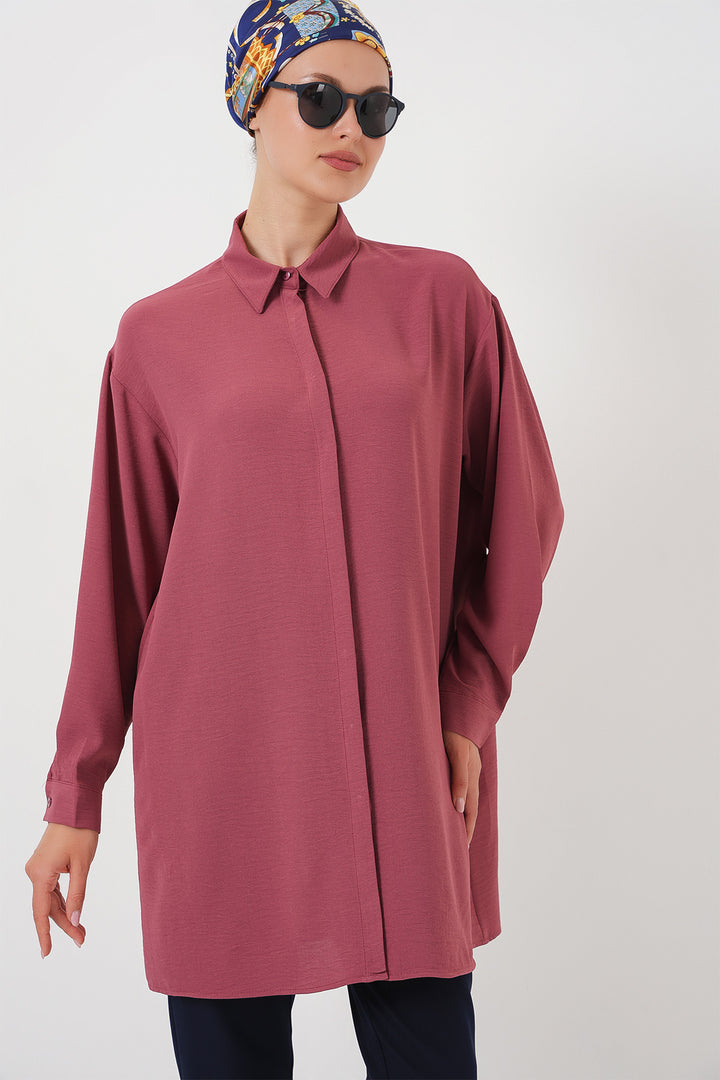 Bigdart Chemise Tunique Longue Femme 5945 - gül kurusu