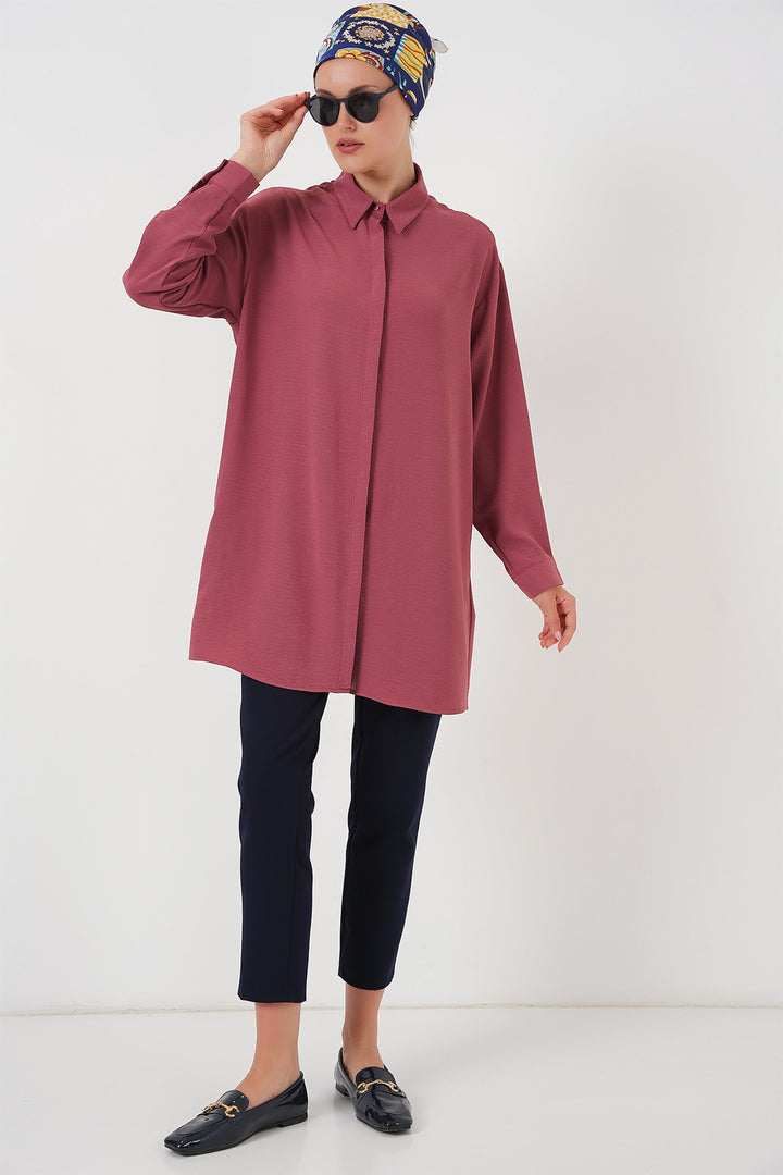 Bigdart Chemise Tunique Longue Femme 5945 - gül kurusu