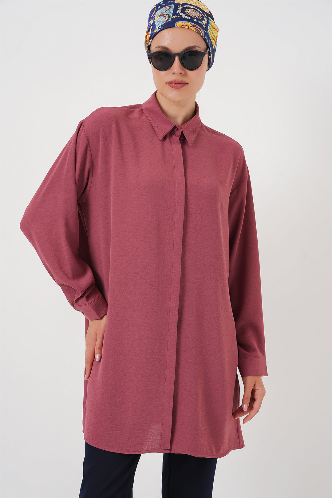 Bigdart Chemise Tunique Longue Femme 5945 - gül kurusu
