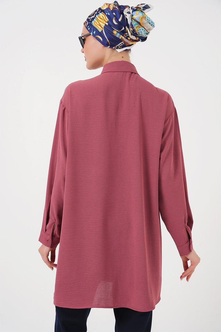 Bigdart Chemise Tunique Longue Femme 5945 - gül kurusu