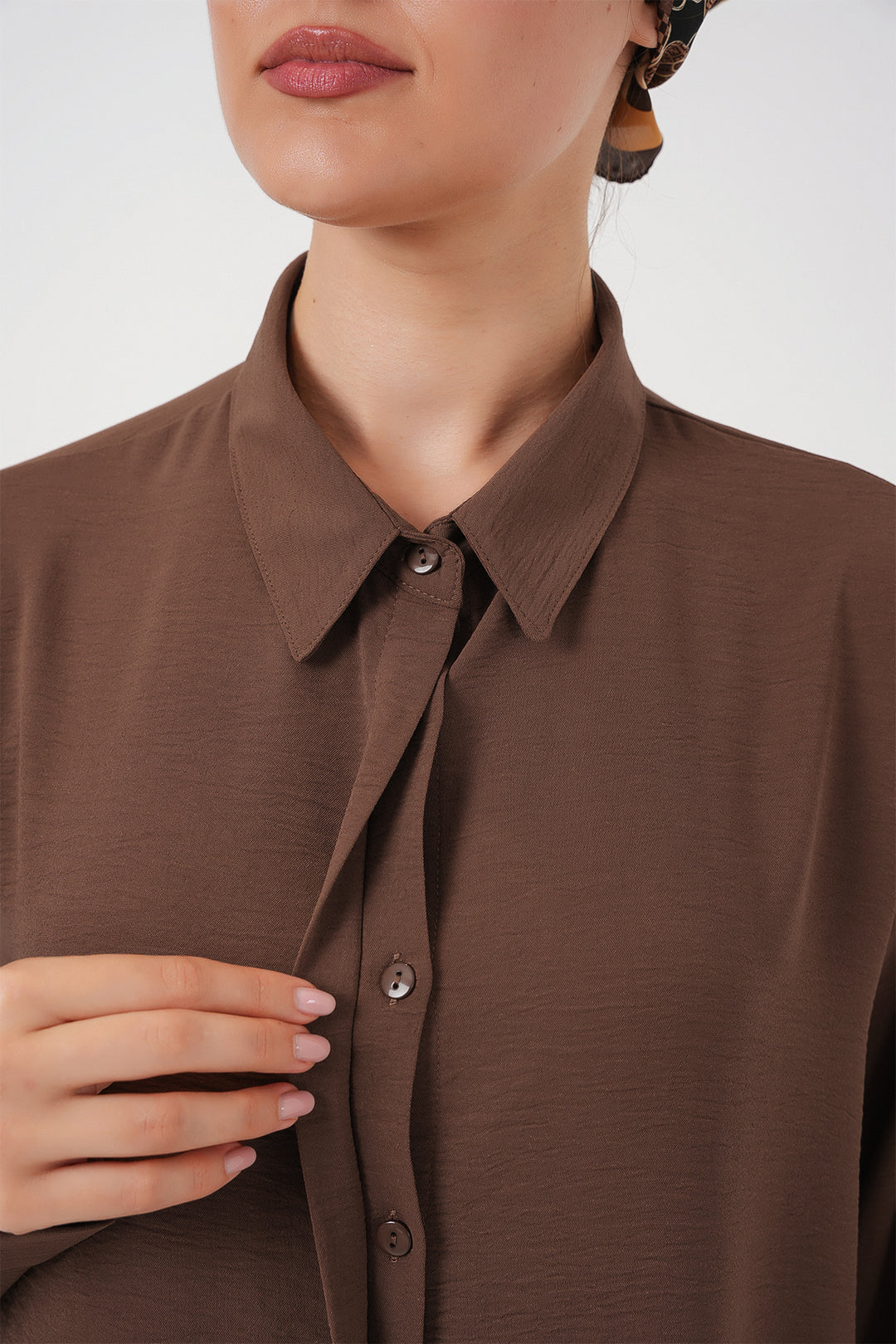 Bigdart Tunique chemise longue pour femme 5945 - Marron