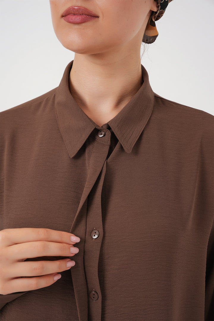 Bigdart Tunique chemise longue pour femme 5945 - Marron