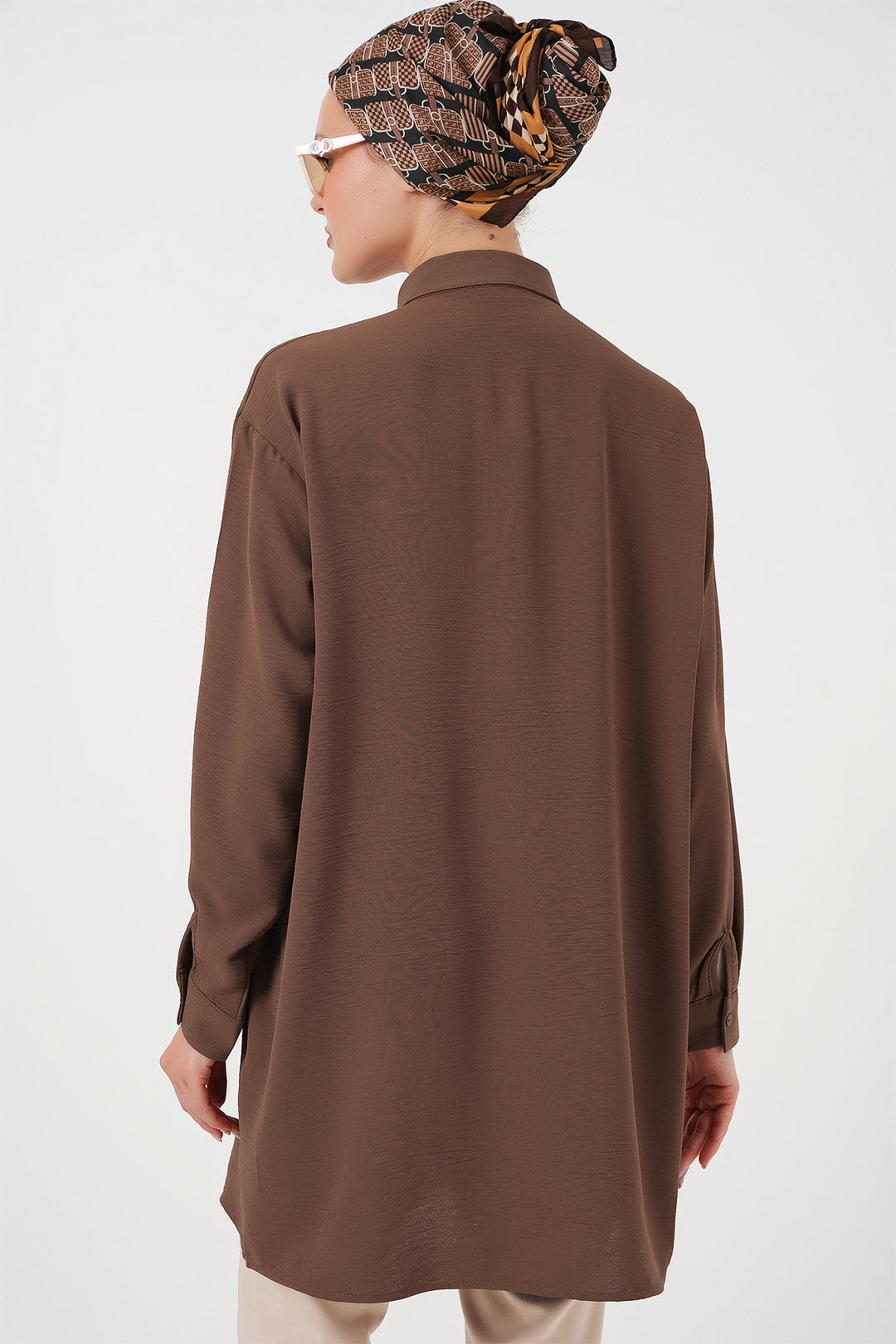 Bigdart Tunique chemise longue pour femme 5945 - Marron