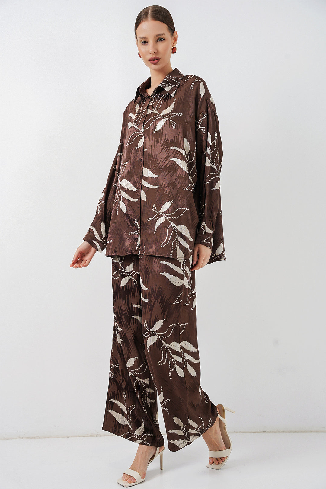 Bigdart Ensemble haut et bas à col long femme 30089 - Marron