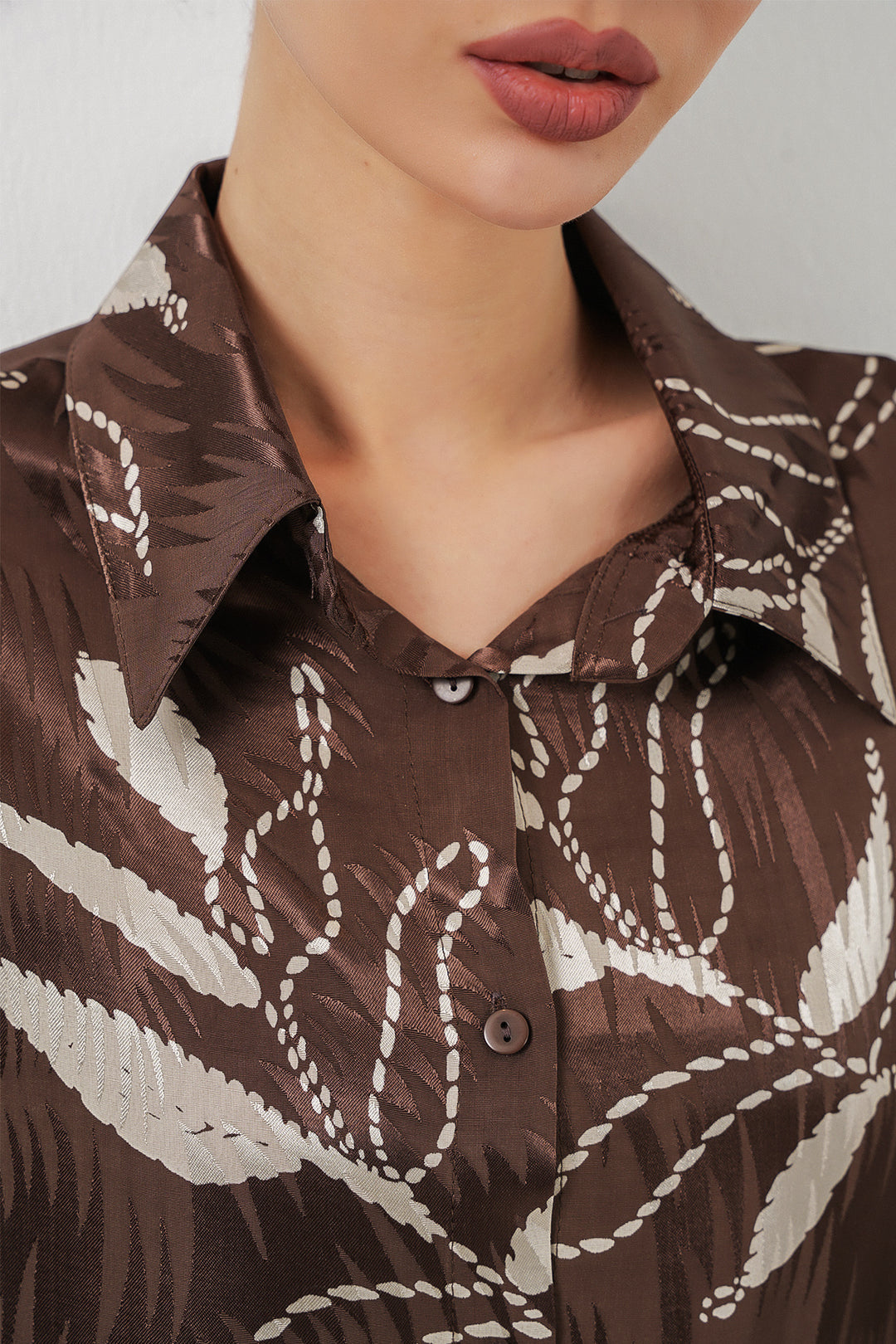 Bigdart Ensemble haut et bas à col long femme 30089 - Marron
