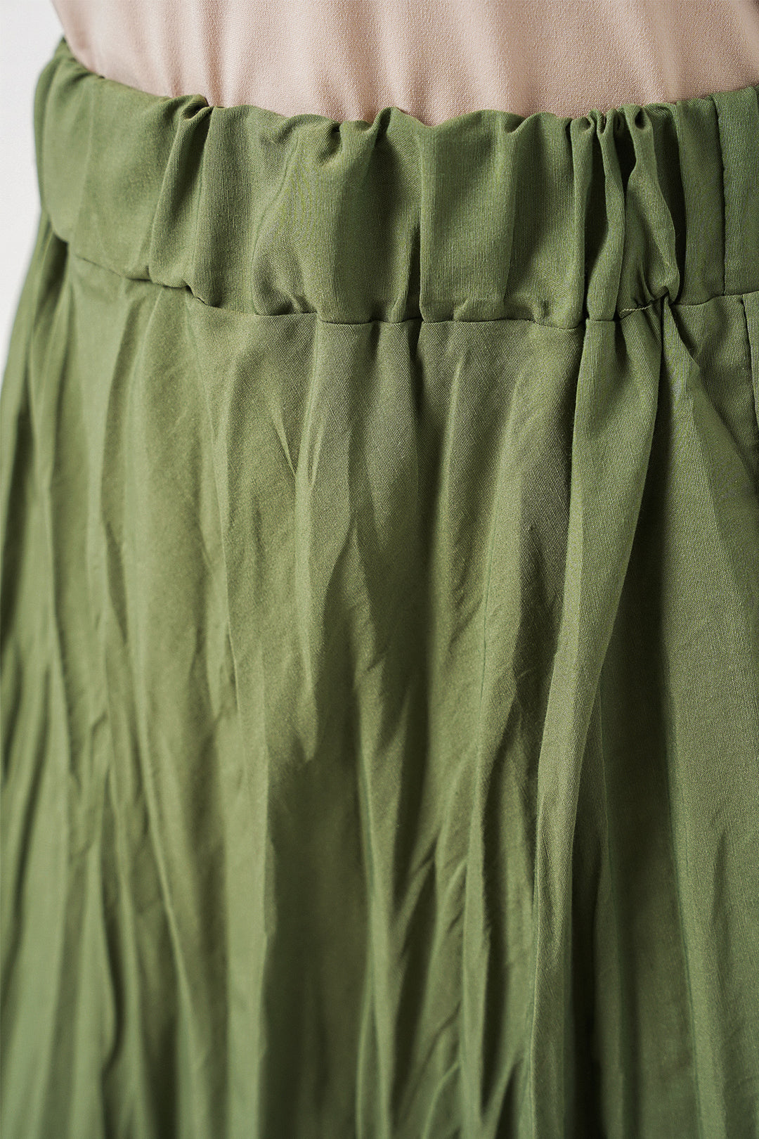 Bigdart Jupe longue froissée pour femme 8042 - Vert kaki