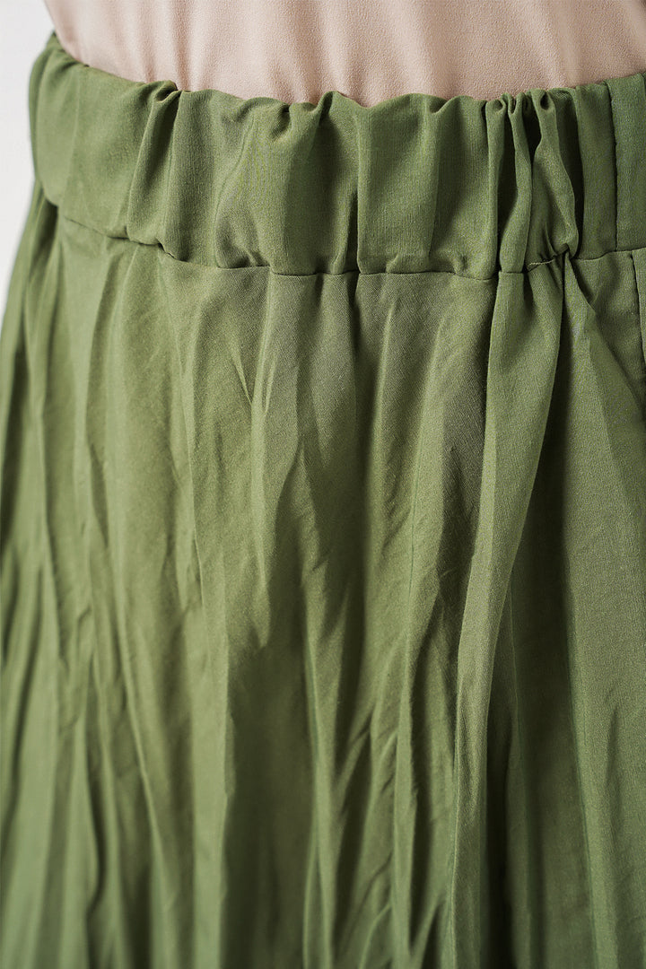 Bigdart Jupe longue froissée pour femme 8042 - Vert kaki