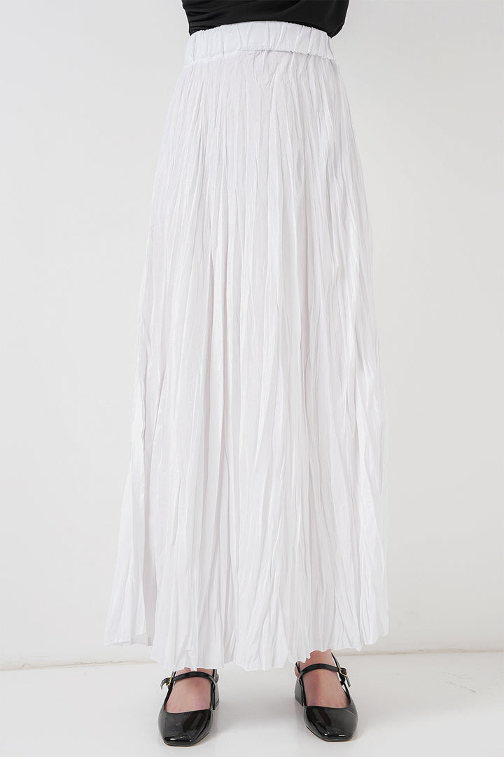 Bigdart Jupe longue froissée pour femme 8042 - Blanc