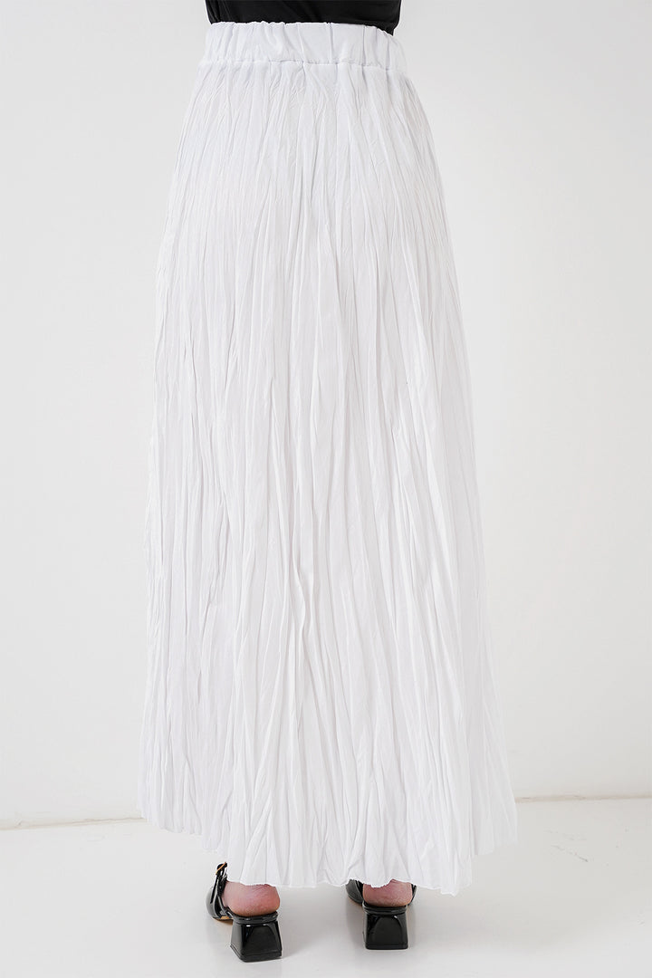 Bigdart Jupe longue froissée pour femme 8042 - Blanc
