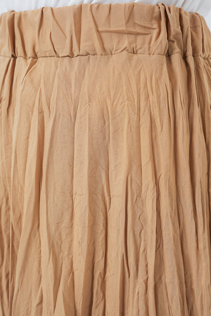 Bigdart Jupe longue froissée pour femme 8042 - Biscuit