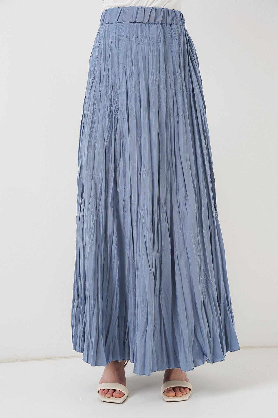 Bigdart Jupe longue froissée pour femme 8042 - Indigo