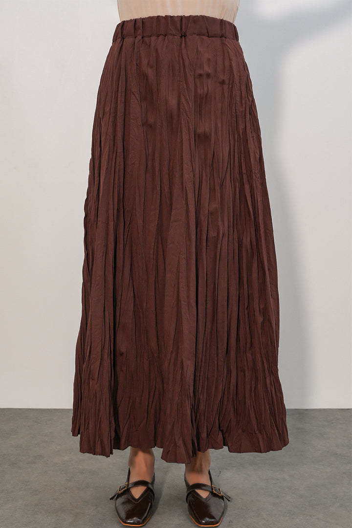Bigdart Jupe longue froissée femme 8042 - Marron