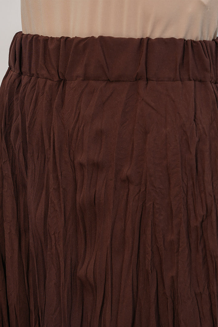 Bigdart Jupe longue froissée femme 8042 - Marron