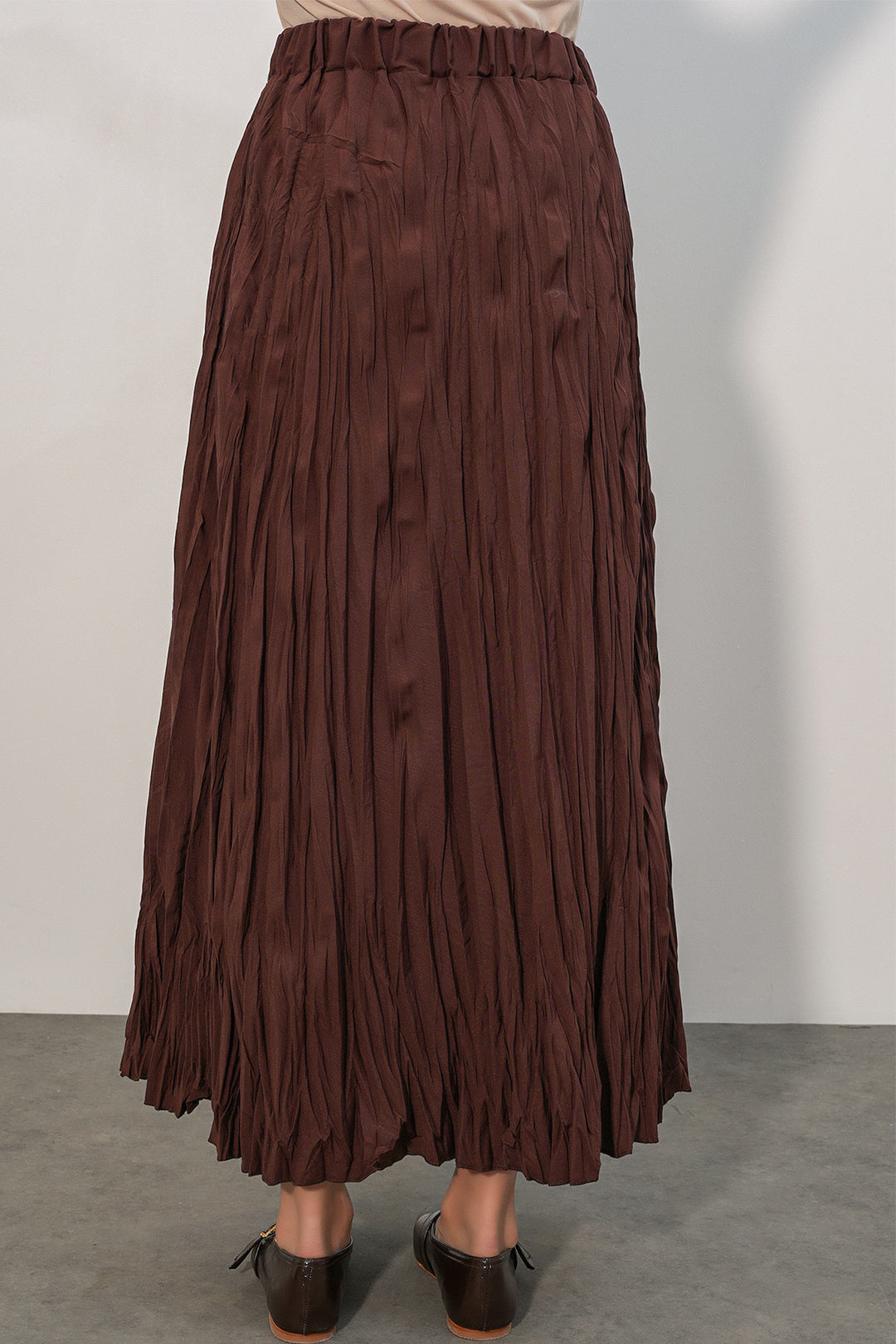 Bigdart Jupe longue froissée femme 8042 - Marron