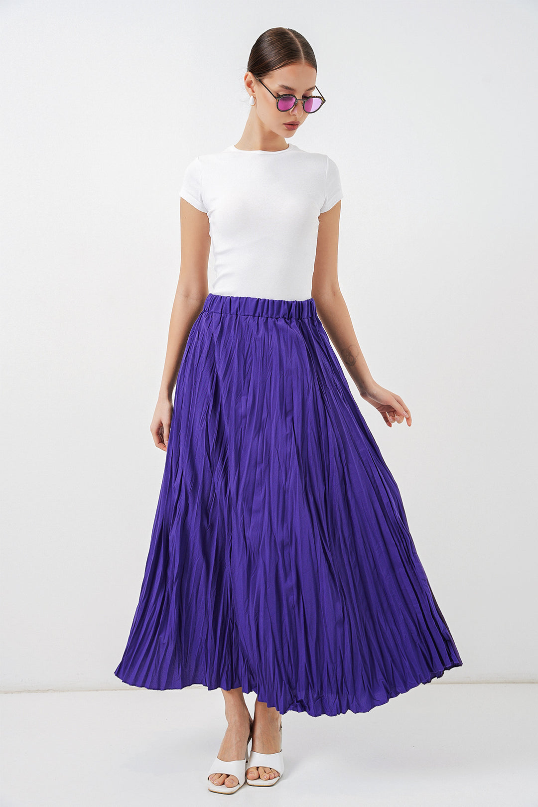 Bigdart Jupe longue froissée femme 8042 - Violet