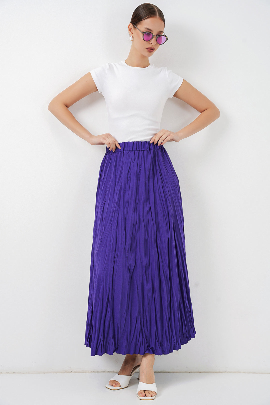 Bigdart Jupe longue froissée femme 8042 - Violet