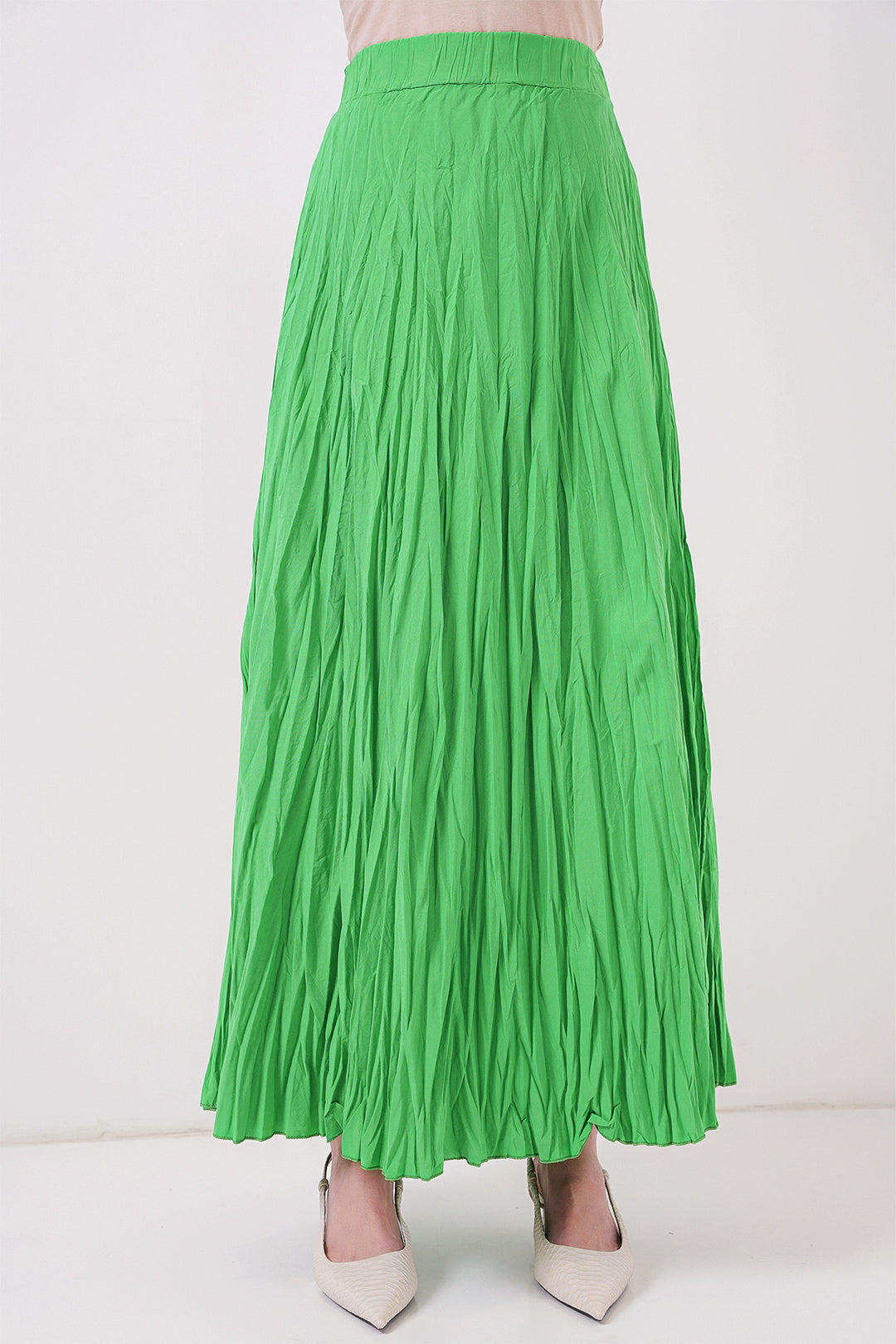 Bigdart Jupe longue froissée pour femme 8042 - Vert