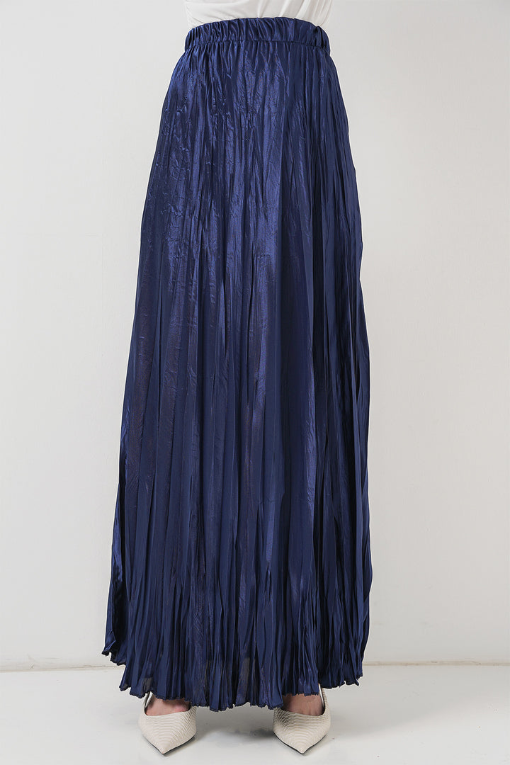 Bigdart Jupe Longue Froissée Brillante Femme 8034 - D.Bleu marine