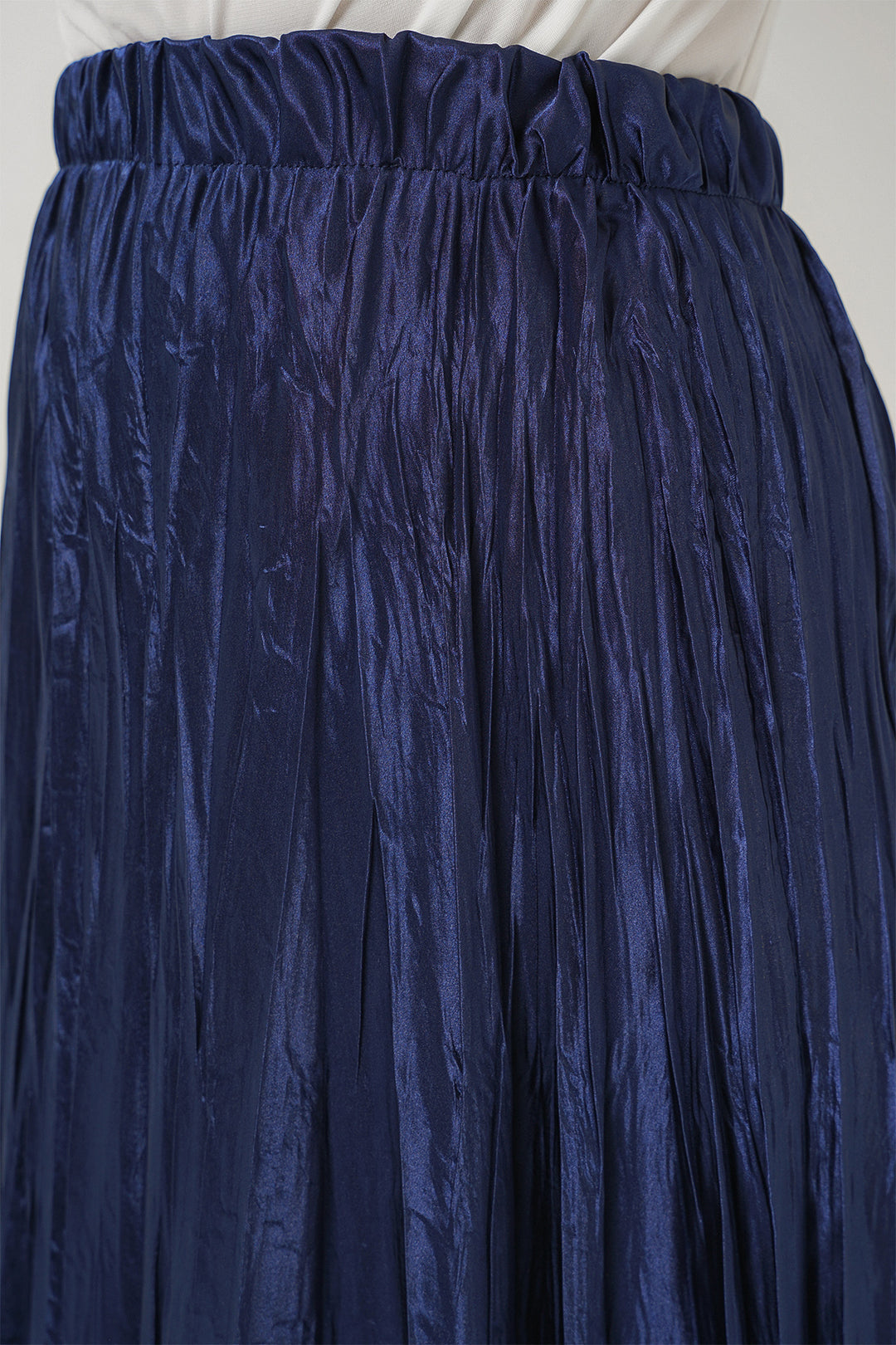 Bigdart Jupe Longue Froissée Brillante Femme 8034 - D.Bleu marine