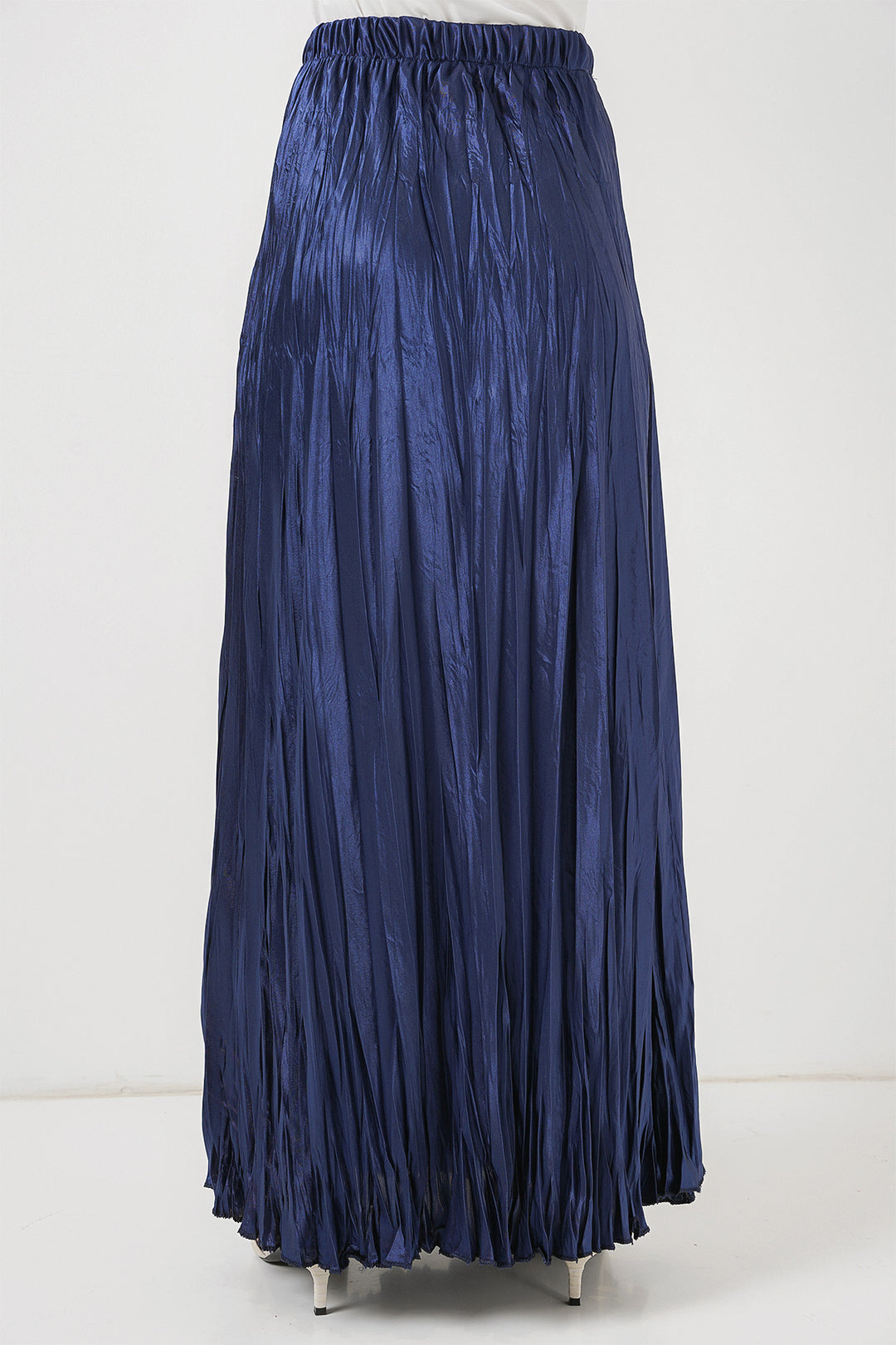 Bigdart Jupe Longue Froissée Brillante Femme 8034 - D.Bleu marine