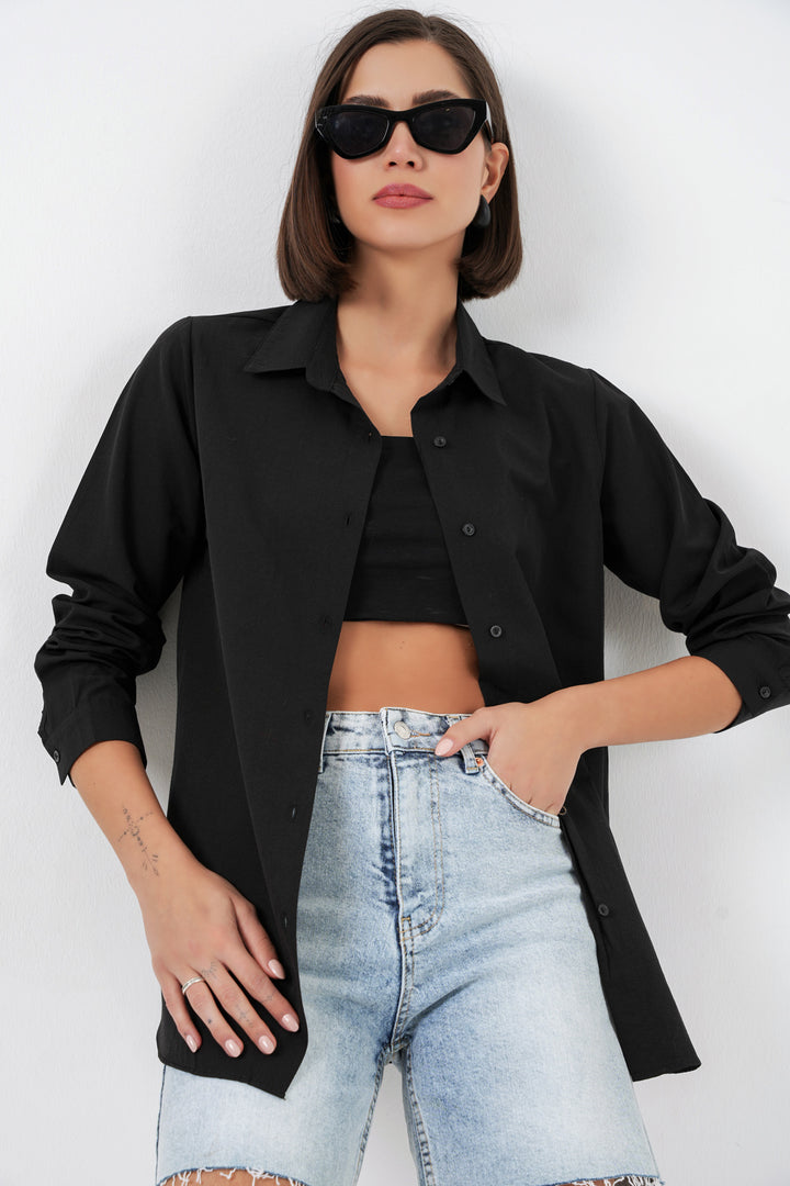 Bigdart Chemise basique à manches longues pour femme 20279 - Noir