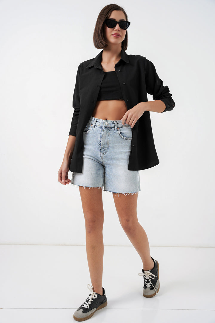 Bigdart Chemise basique à manches longues pour femme 20279 - Noir