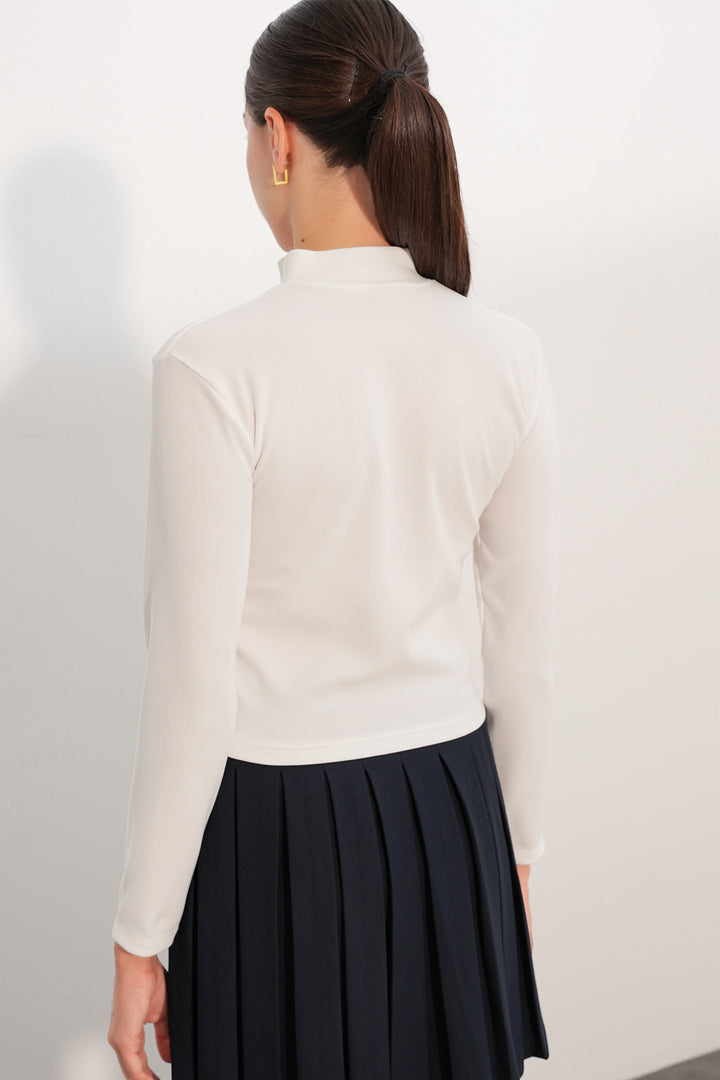 Bigdart Blouse à col montant à manches longues 40043 - Blanc