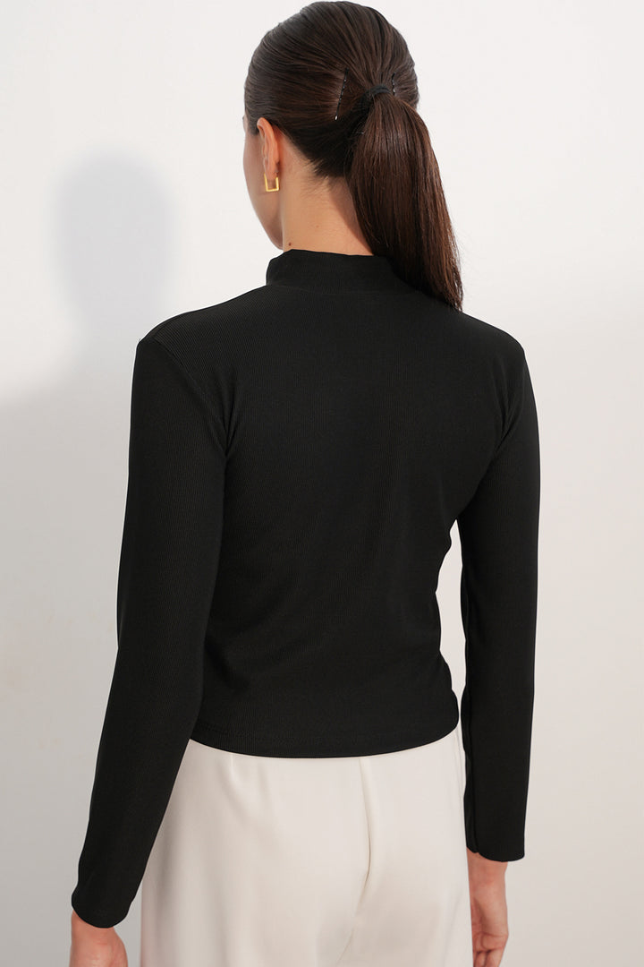 Bigdart Blouse à col montant à manches longues 40043 - Noir