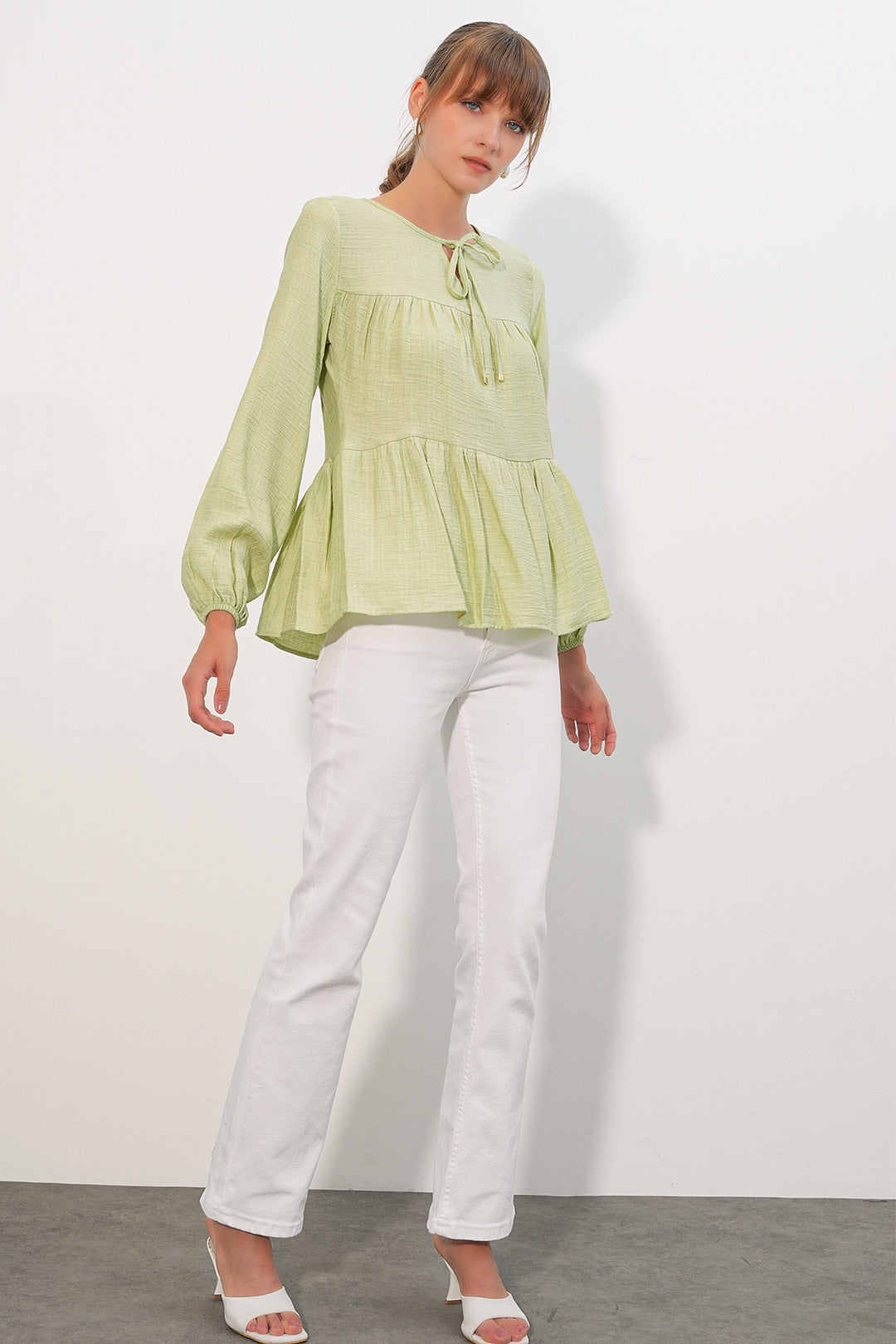 Bigdart Blouse Femme à Manches Longues Texturée 998 - Vert