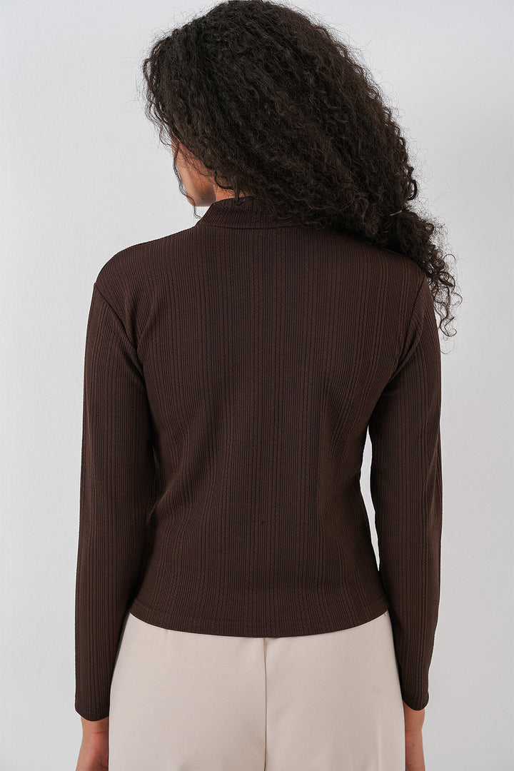 Bigdart Body à Manches Longues Côtelé Femme 976 - Marron
