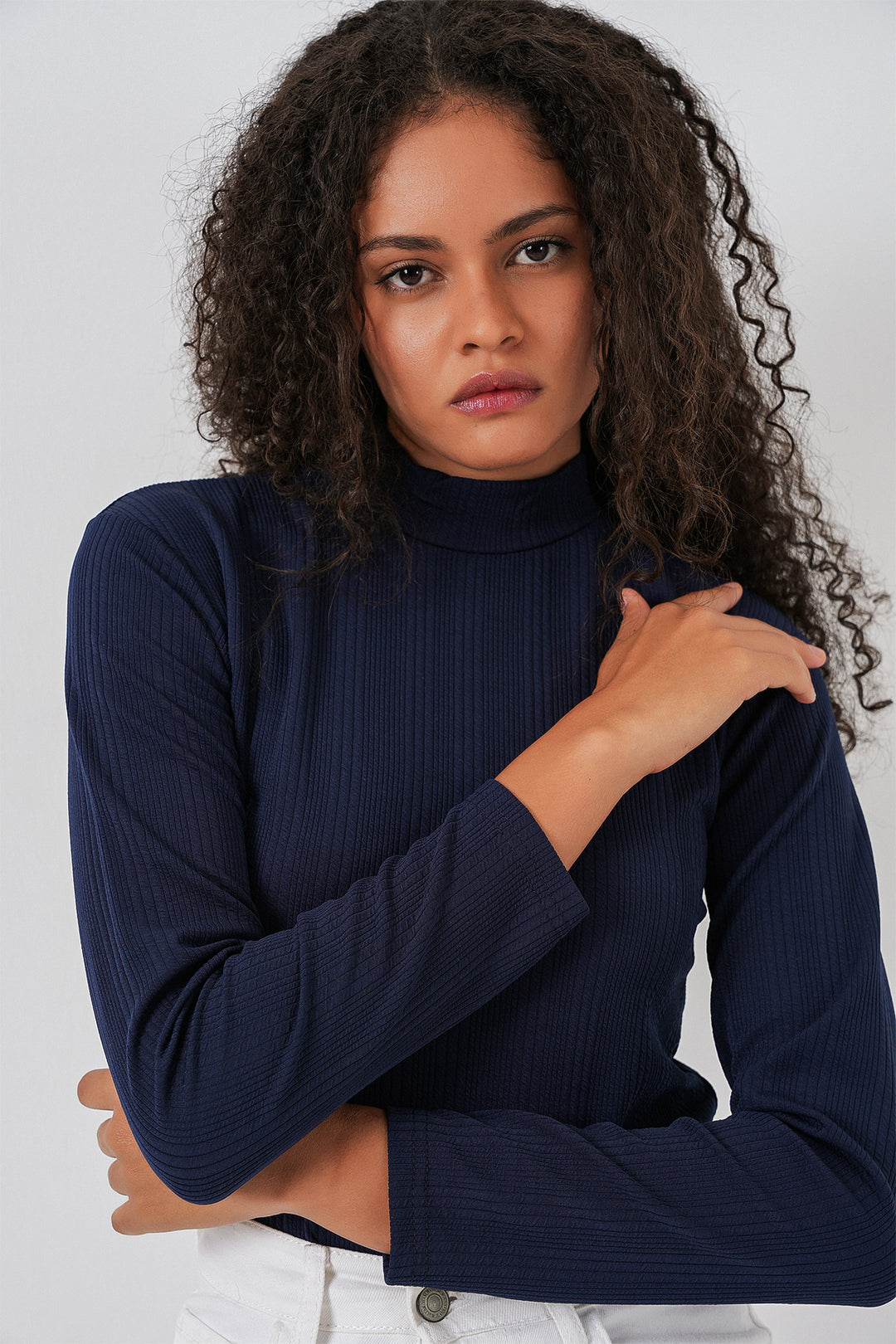 Bigdart Body à Manches Longues Côtelé Femme 976 - Bleu marine