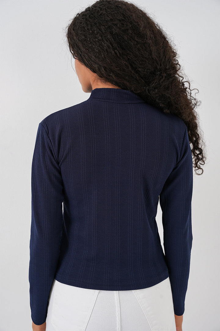 Bigdart Body à Manches Longues Côtelé Femme 976 - Bleu marine