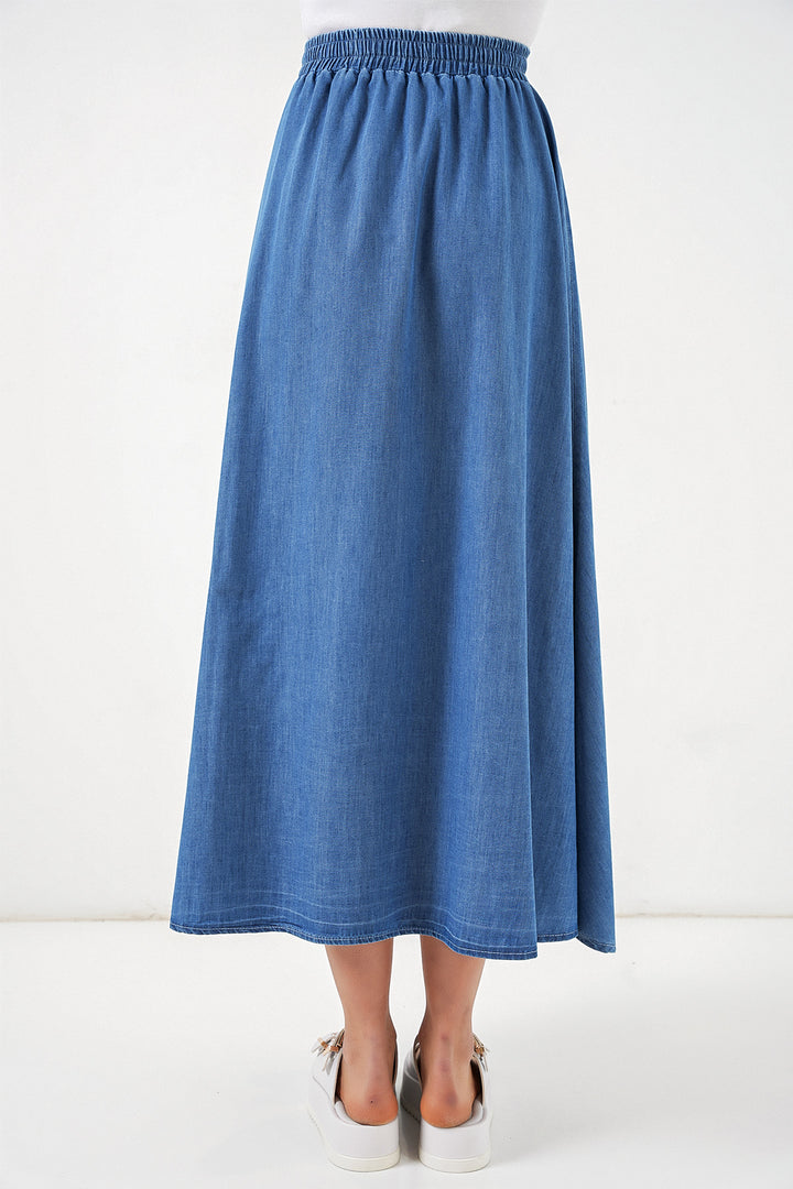 Bigdart Jupe en jean longue femme 8062 - Bleu marine